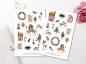 Preview: Winter Mädchen und Tiere Sticker Set